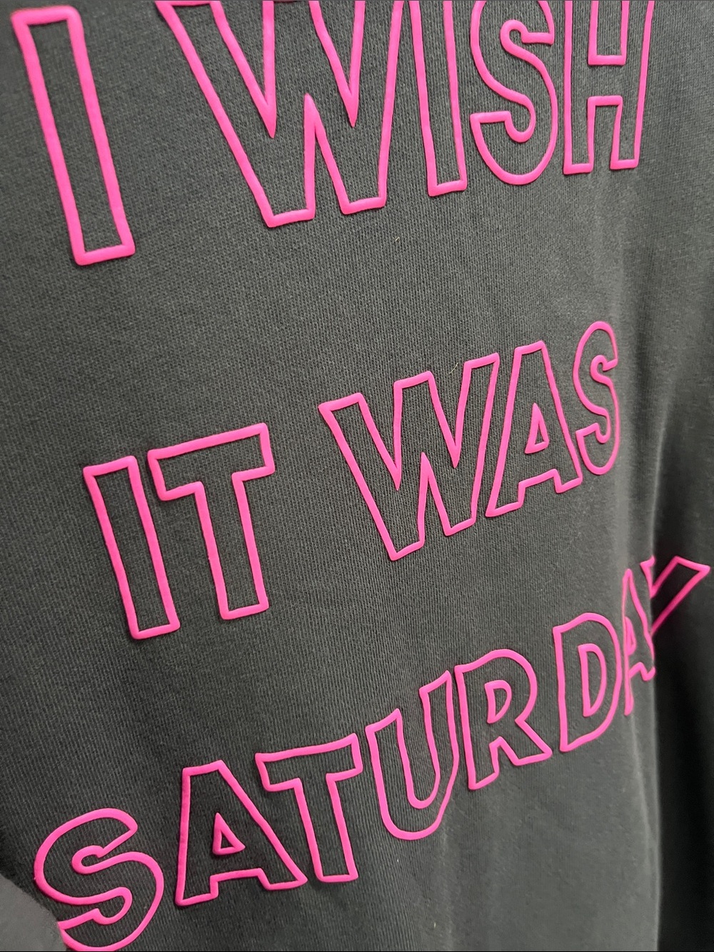 Wildfox Gray Crewneck Sweatshirt with Heart Wish it was Saturday - Picture 3 of 8